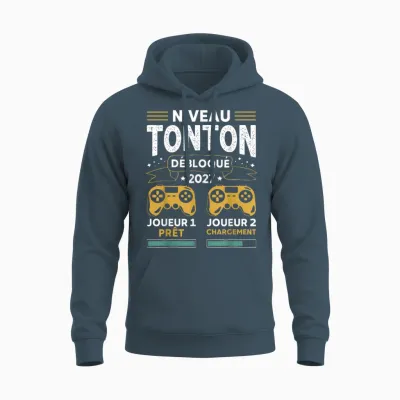 Niveau Tonton Débloqué 2027 Tu Vas être Futur Tonton Gamer Unisex Hoodie - Dark Heather