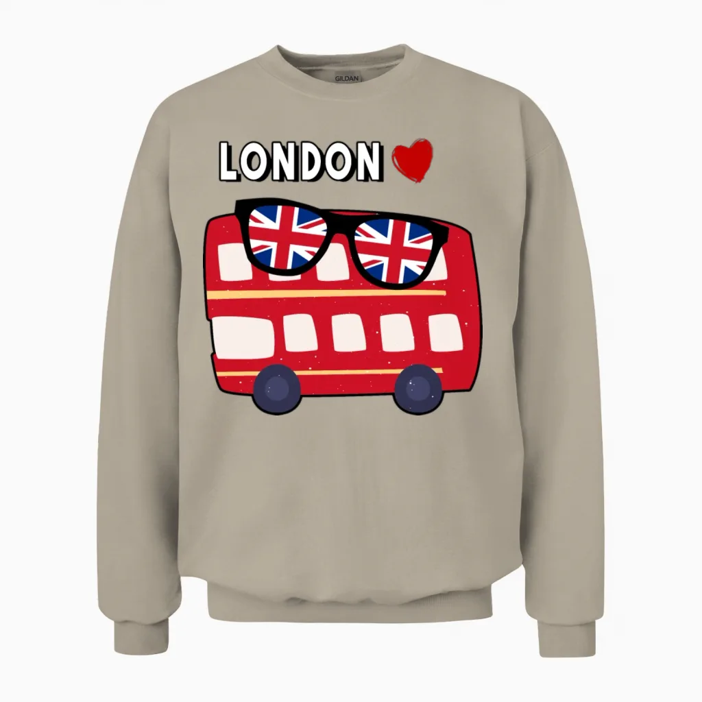 I Love London - Gift for Someone Who Loves London Unisex Sweatshirt in Sand