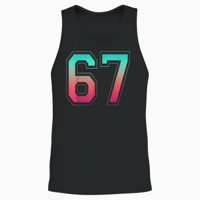 67 Meme Funny Six Seven Gen Alpha Trending 6 7 Unisex Tank Top - Black