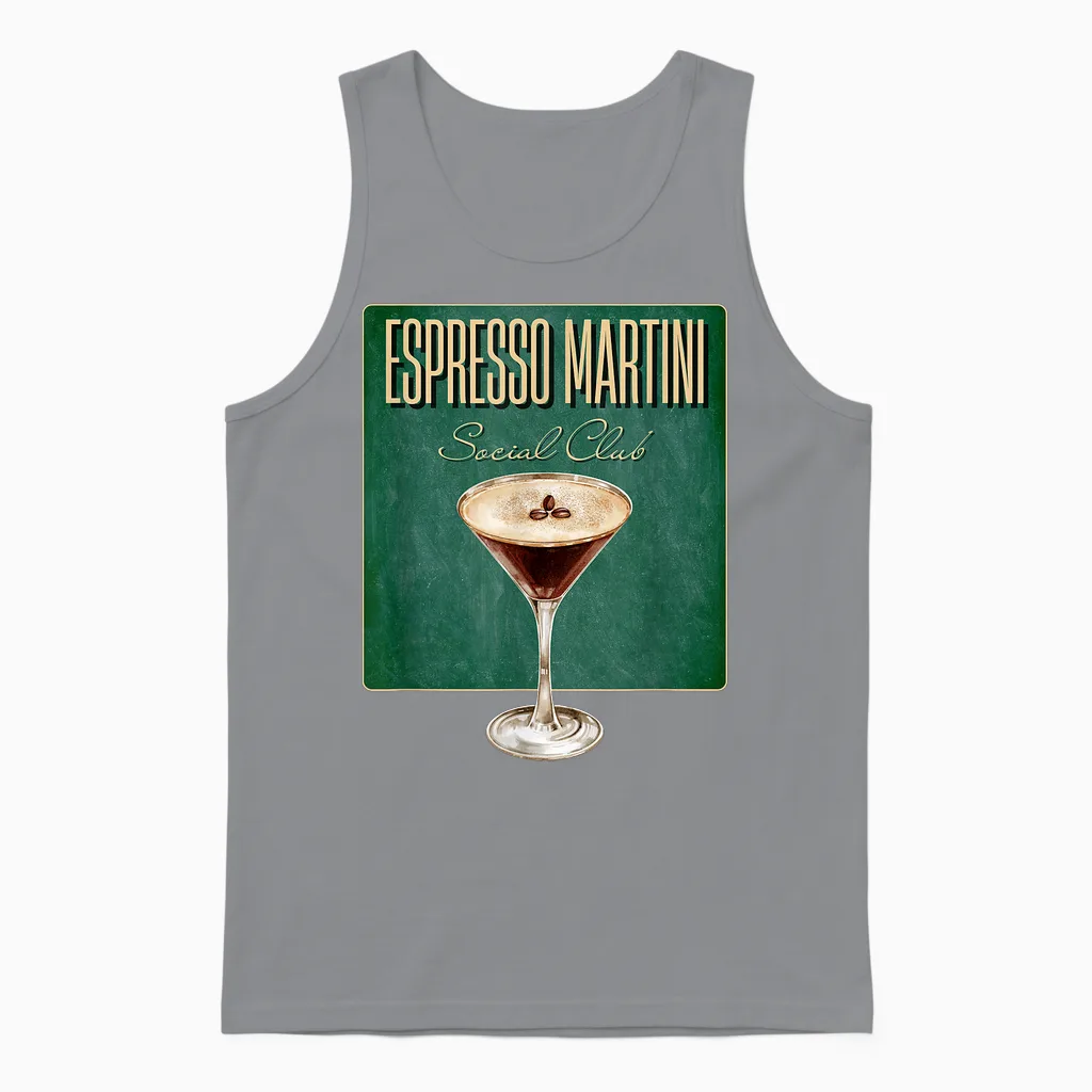Espresso Martini Social Club | Kaffee Cocktail Cafe Bar Team Unisex Tank Top in Sport Grey
