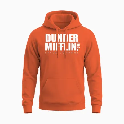 The Office Dunder Mifflin Official Short Sleeve Unisex Hoodie - Orange