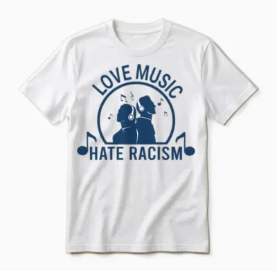 Love Music Hate Racism Unisex T-Shirt - White