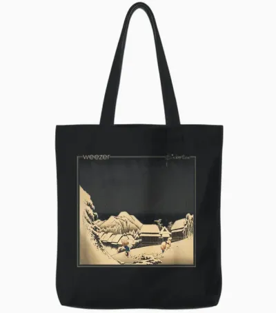 Weezer Unisex Classic Fit Black T-Shirt - Pinkerton Album Cover Tote Bags - Black