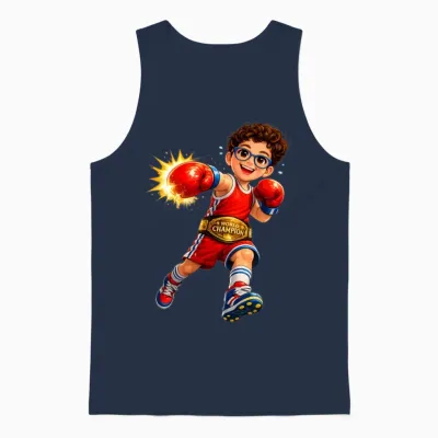Little World Champion Boxer Unisex Tank Top - Navy