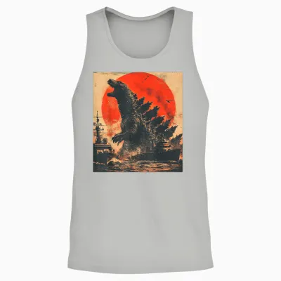 Retro Vintage Japanese Legendary Monster Kaiju Unisex Tank Top - Ash
