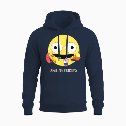Smiling Friends Unisex Hoodie - Navy