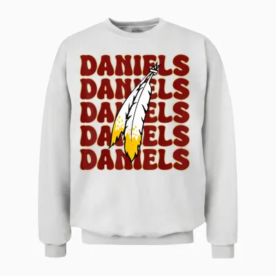 Commanders Quarterback Text Name Style Groovy Unisex Sweatshirt - White