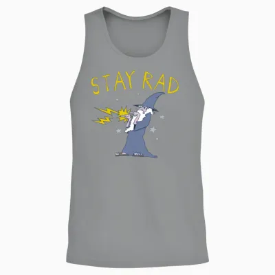 Funny Stay Rad Wizard Unisex Tank Top - Sport Grey