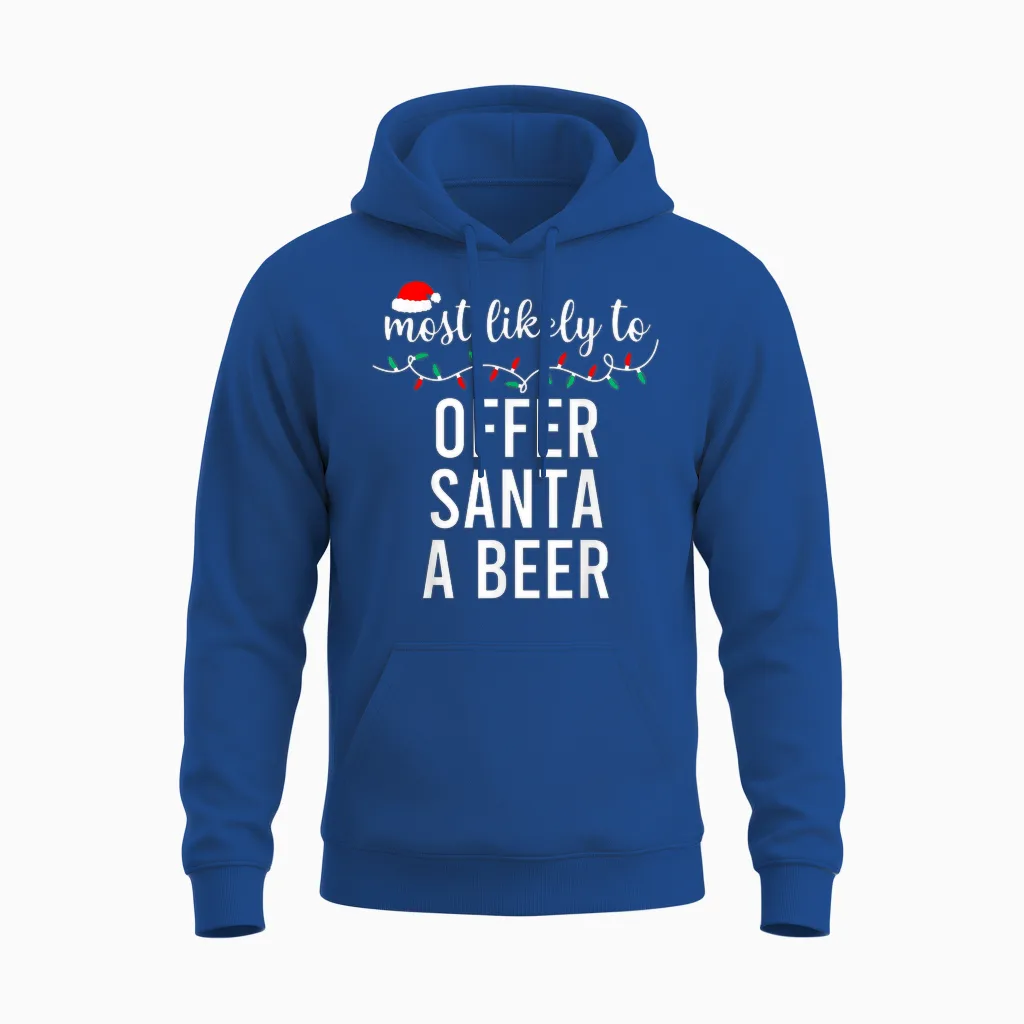 Most Likely to Christmas Shirt Matching Family Pajamas Funny Unisex Hoodie in Royal
