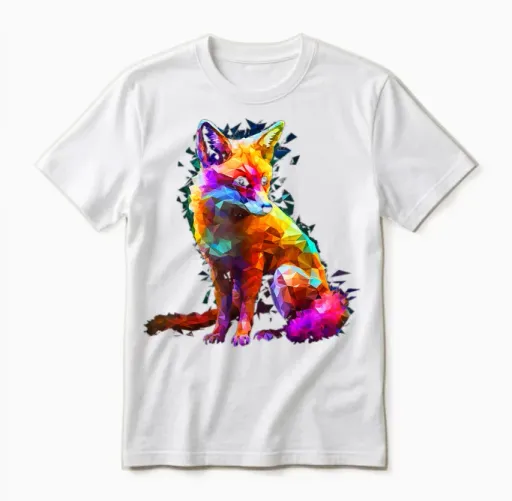 Fuchs-Kunstwerk - Polygon-Kunsttier Fuchs Unisex T-Shirt in White