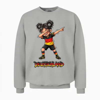 Flagge Deutschland Mädchen Dab Tanz Unisex Sweatshirt - Ash
