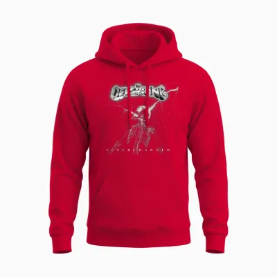 The Offspring Logo (silver) T-Shirt, Black, S Unisex Hoodie - Red