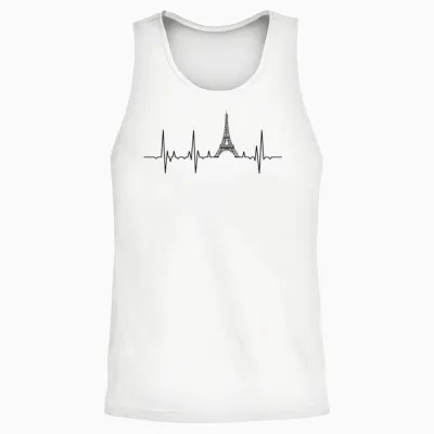 Eiffelturm Herzschlag Paris Herzklopfen Frankreich Unisex Tank Top - White
