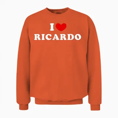 I Love Ricardo, J'aime Ricardo T-Shirt, Black, S Unisex Sweatshirt - Orange