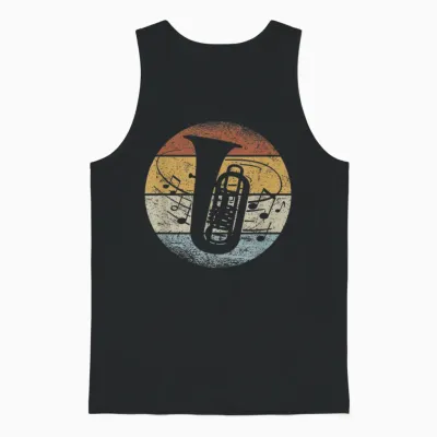 Tubist Orchester Musiker Noten Retro Tuba Unisex Tank Top - Black