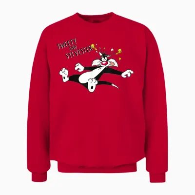 Looney Tunes Tweety and Sylvester Unisex Sweatshirt - Red