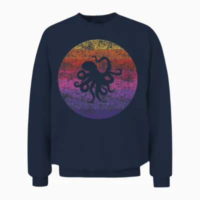 Octopus Retro Unisex Sweatshirt - Navy