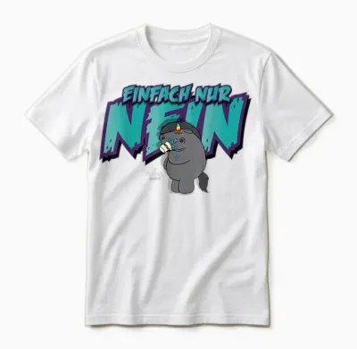 Pummel & Friends - Grummeleinhorn Simply No T-Shirt, Black, S Unisex T-Shirt - White