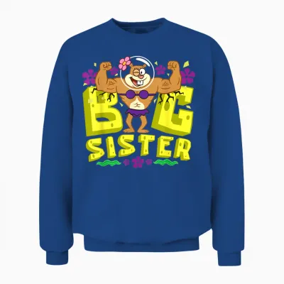 Mademark X Spongebob Squarepants - Spongebob Squarepants Big Sister Strong Sister Women Girls Unisex Sweatshirt - Royal