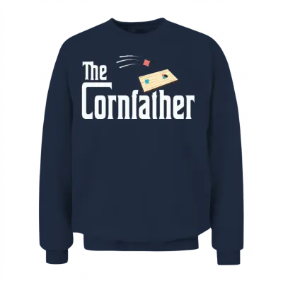 Funny Cornhole the Cornfather Funny Fathers Unisex Sweatshirt - Navy