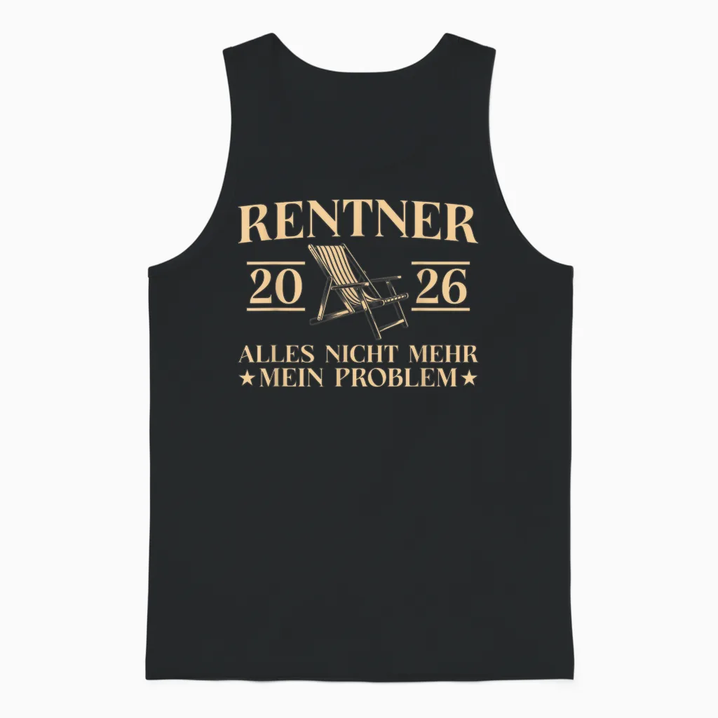 Men's Pensioner 2026 Retirement Deck Chair Retirement Unisex Tank Top in Black