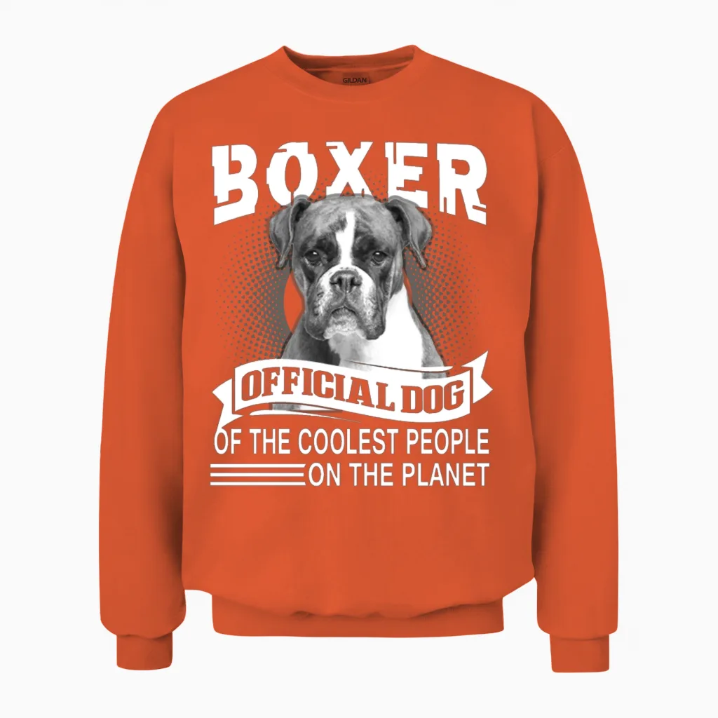 Boxer Dog Shirt - Boxer Dog Official Dog Unisex Sweatshirt in Orange