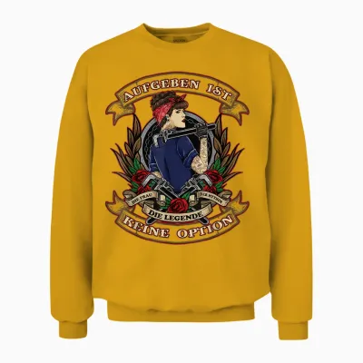 Aufgeben Ist Keine Option Damen Frauen-Power Unisex Sweatshirt - Gold