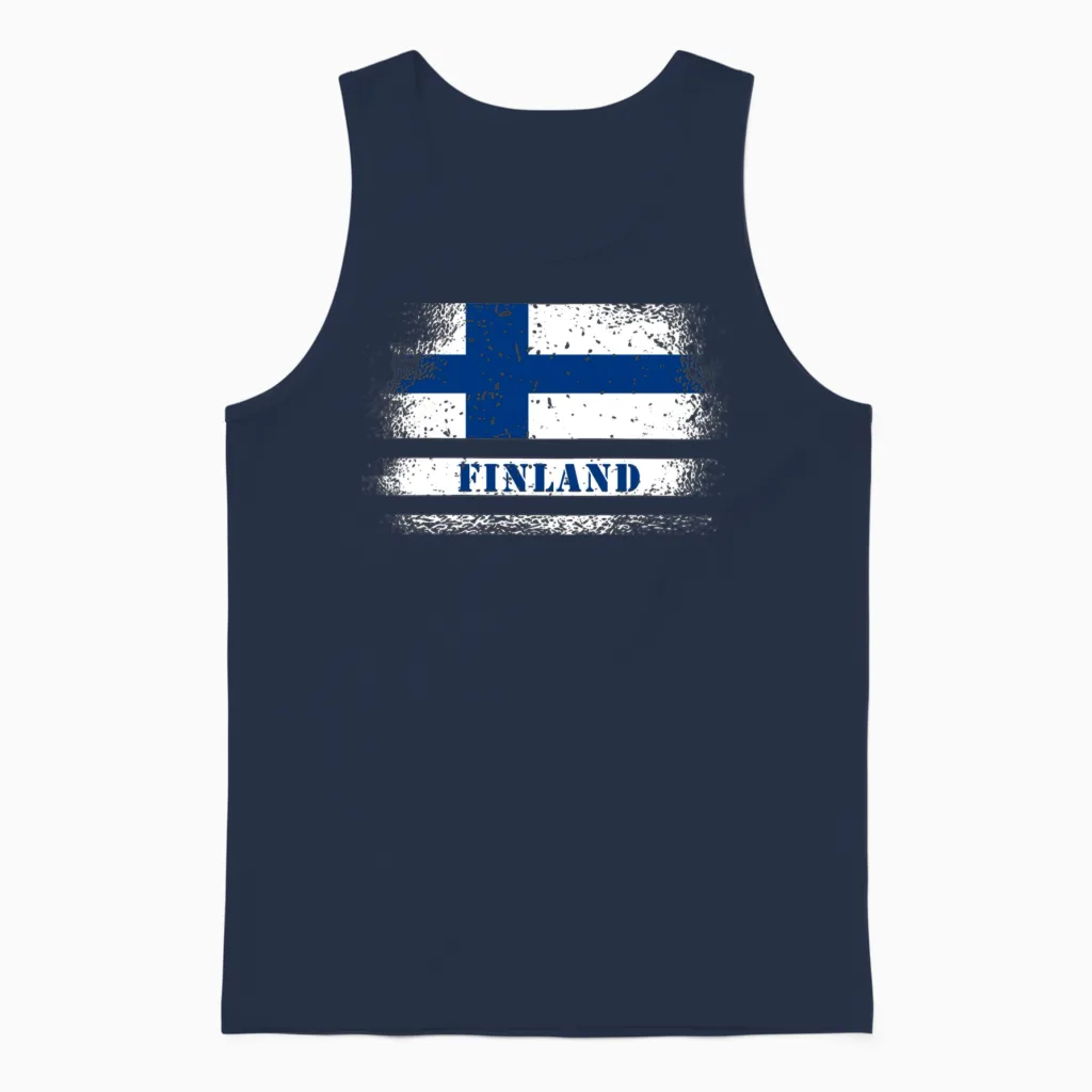Finland Finn Gifts for Women Men Kids Unisex Tank Top in Navy