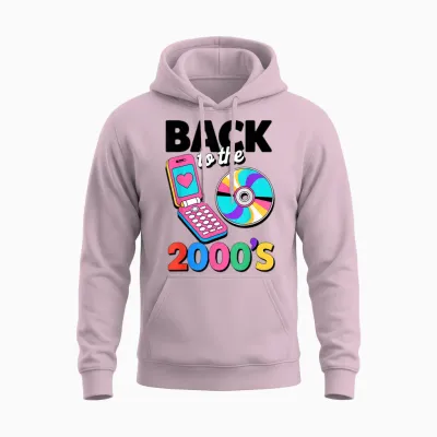 Back to the 2000s Retro Nostalgic Party Funny Unisex Hoodie - Light Pink