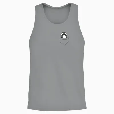Raccoon - in Breast Pocket / Shirt Pocket Unisex Tank Top - Sport Grey
