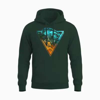 Triangle with Sea Waves Unisex Hoodie - Forest