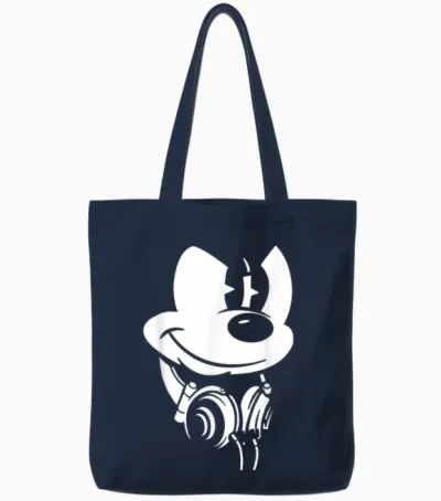 Disney - Mickey Mouse Headphones Tote Bags - Navy