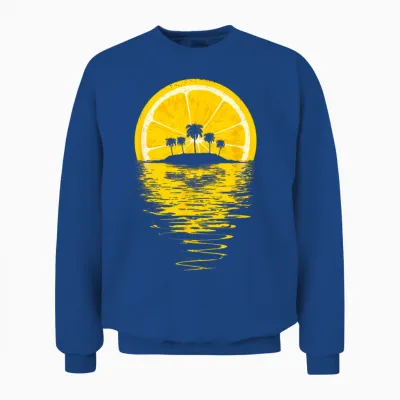 Summer Lemon - Sunset Tropical Bright, Gift, Fun, Retro Unisex Sweatshirt - Royal