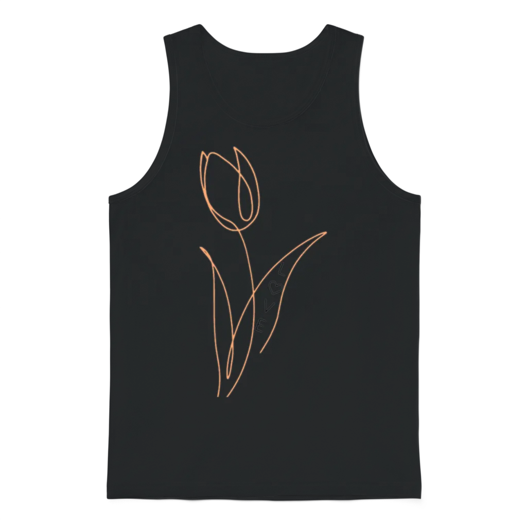 Flower Floral & Botanical Unisex Tank Top - Black