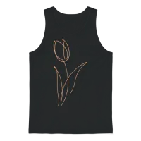 Flower Floral & Botanical Unisex Tank Top - Black – 1
