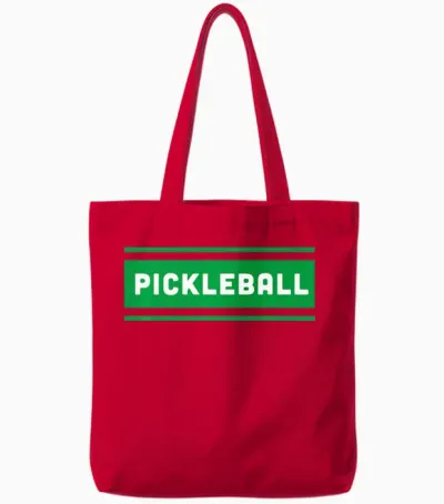 Classic Cool Retro Pickleball Tote Bags - Red