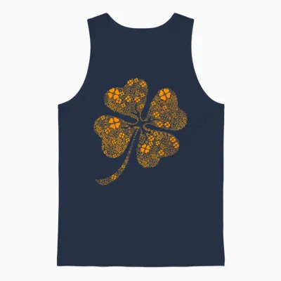 Funny St Patrick's Day Ireland St Patrick's Day Clover T-Shirt, Green, S Unisex Tank Top - Navy