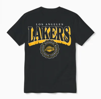 Nba – Los Angeles Lakers Gewölbtes Wappen Unisex T-Shirt - Black