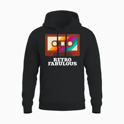 Retro Unisex Hoodie - Black