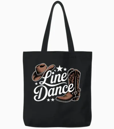 Line Dance Tote Bags - Black