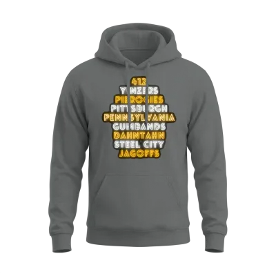 Pittsburgh 412 Jagoffs Yinzers Steel City Funny R Unisex Hoodie - Graphite Heather