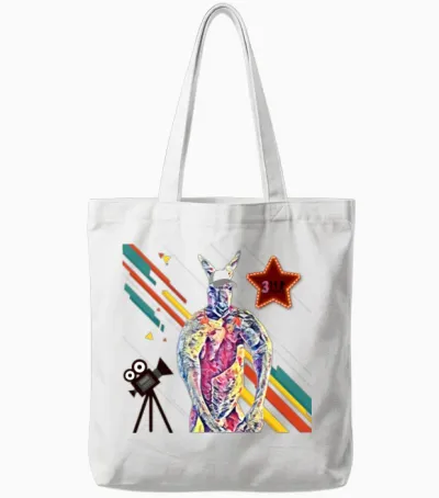 Kangaroo Super Star Tote Bags - White