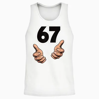 Funny 6 7 Meme Gen Alpha Slang Six Seven Unisex Tank Top - White