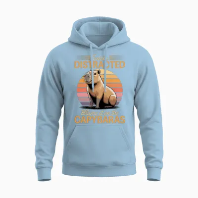 Funny Capybara Unisex Hoodie - Light Blue
