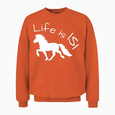 Schönes Islandpferd Im Tölt – Life Is Isi Statement Unisex Sweatshirt - Orange