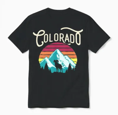 Retro Colorado Unisex T-Shirt - Black