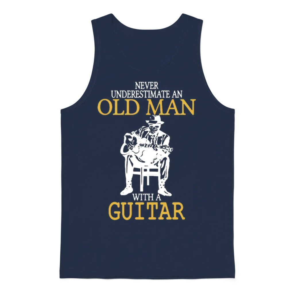 Old Man with a Guitar Unisex Tank Top - Navy