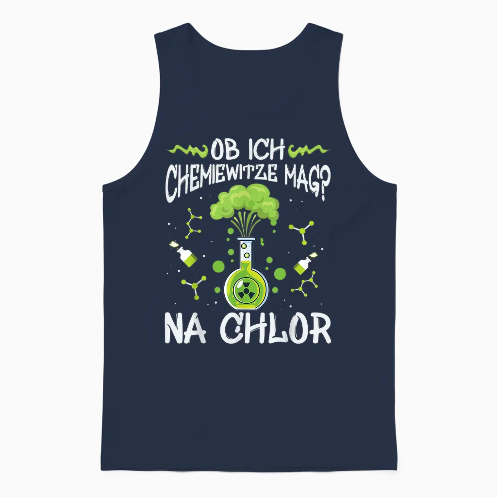 Chemie Witze, Chemie Studium Humor, Chlor Lustiges Chemiker Unisex Tank Top in Navy