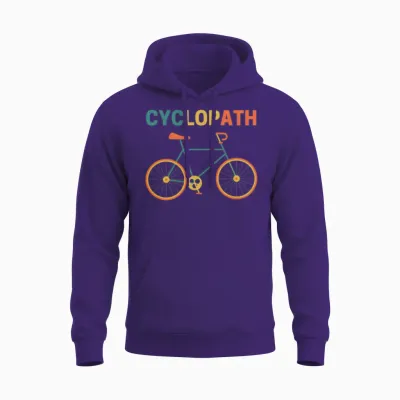 Funny Cyclopath Cycling Unisex Hoodie - Purple