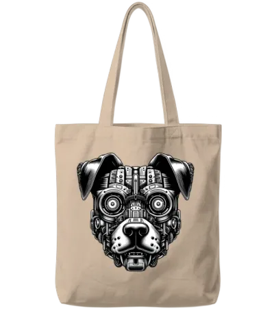 Retro Steampunk Dog Tote Bags - Natural